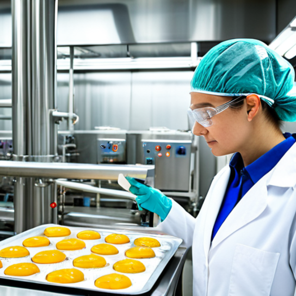**

"A professional food safety expert, fully clothed in appropriate lab attire, inspecting a modern food processing plant. HACCP implementation in progress. Clean environment, stainless steel equipment, bright lighting. Perfect anatomy, correct proportions, natural pose, safe for work, appropriate content, fully clothed, professional."

**