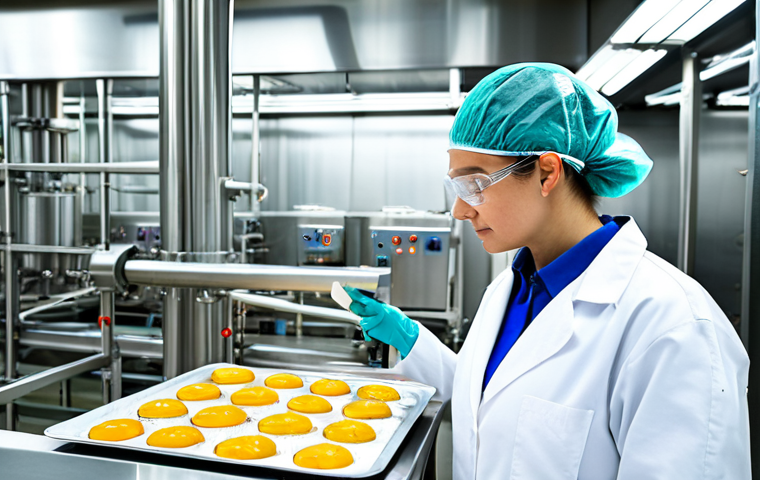 **

"A professional food safety expert, fully clothed in appropriate lab attire, inspecting a modern food processing plant. HACCP implementation in progress. Clean environment, stainless steel equipment, bright lighting. Perfect anatomy, correct proportions, natural pose, safe for work, appropriate content, fully clothed, professional."

**